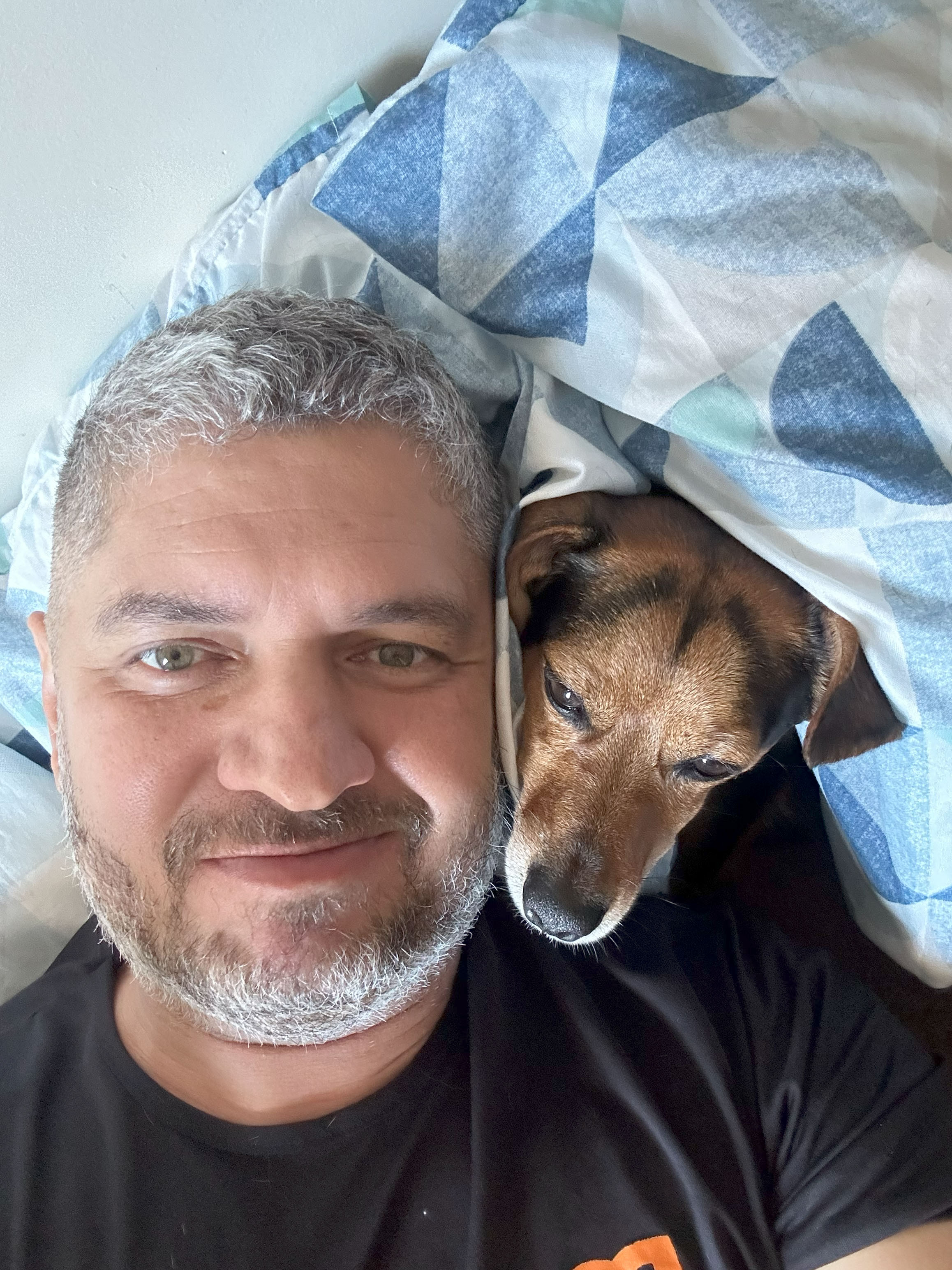 Tiago with his dog, Pituco